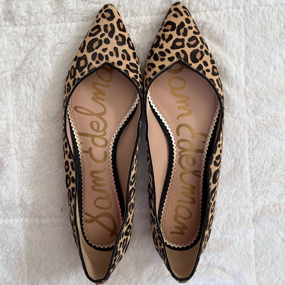 Sam Edelman leopard pointed toe flats